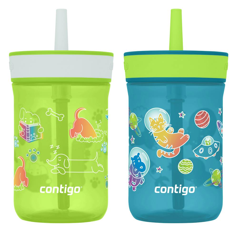 Contigo® Kids’ Leighton Straw Tumbler with Spill-Proof Leak-Proof Lid, 14oz ·B